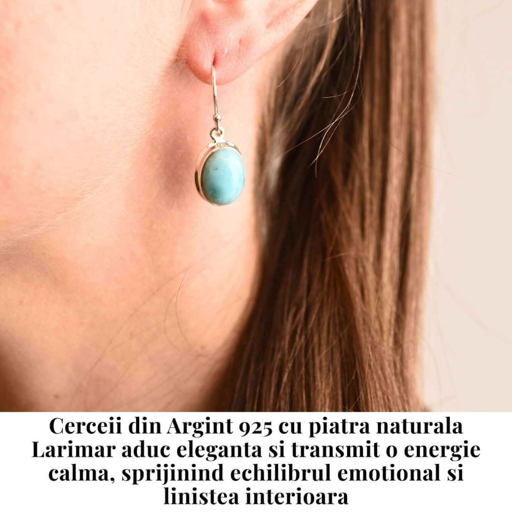 Cercei Argint 925 cu Larimar Oval – Armonie si Linstire Interioara [2]