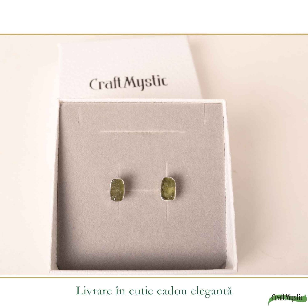 Cercei Argint 925 cu Moldavit Dreptunghiular – Claritate si Transformare [6]