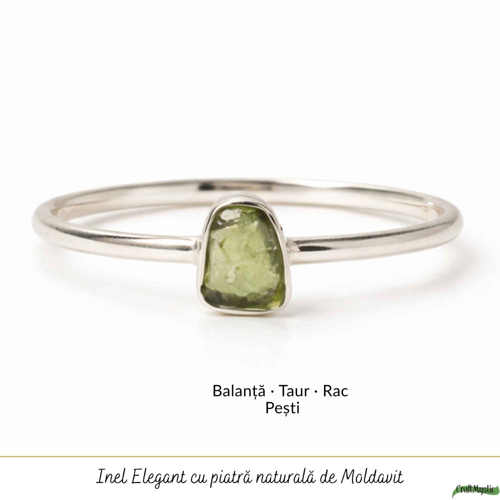 Inel Argint 925 cu Moldavit Brut Neregulat – Transformare si Claritate [5]