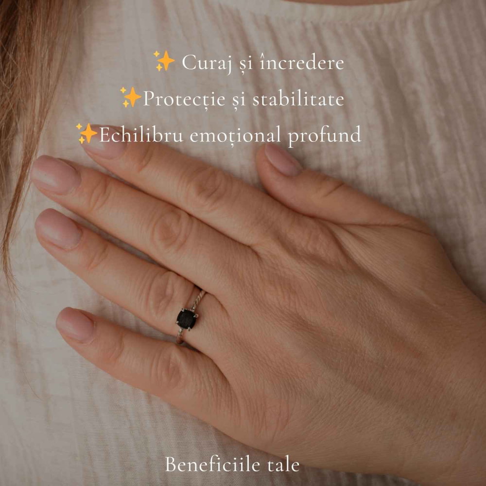 Inel Argint 925 cu Onix Patrat – Protectie si Stabilitate Interioara [3]