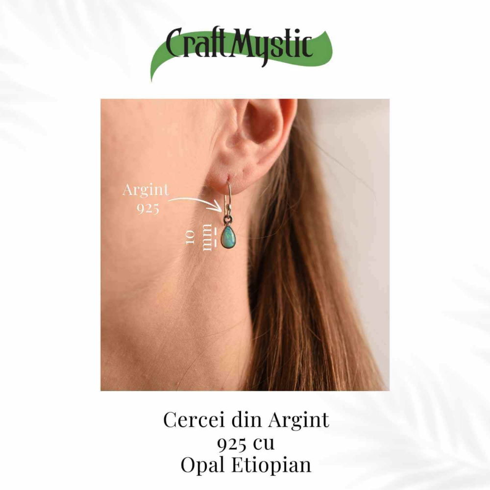 Cercei Argint 925 cu Opal Etiopian - Eleganta si Protectie Energetica [3]