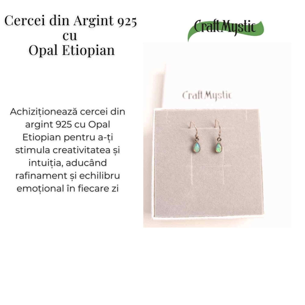 Cercei Argint 925 cu Opal Etiopian - Eleganta si Protectie Energetica [4]