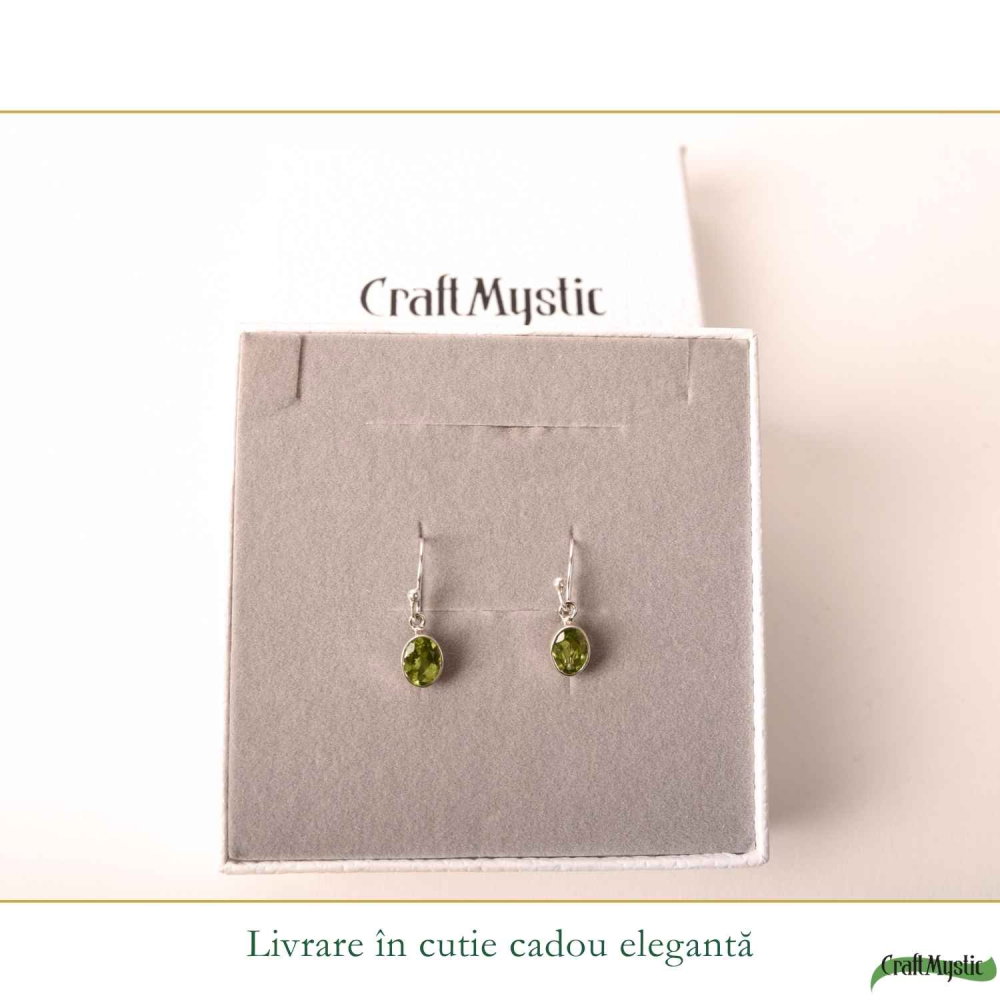 Cercei Argint 925 cu Peridot Oval Fatetat – Prosperitate si Echilibru Interior [6]