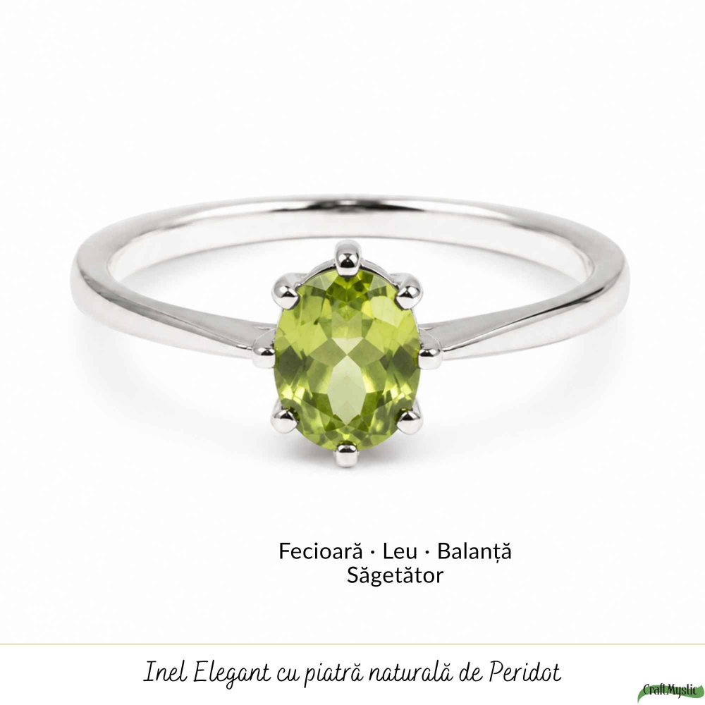 Inel Argint 925 cu Peridot Fatetat Oval – Echilibru si Energie Pozitiva [5]