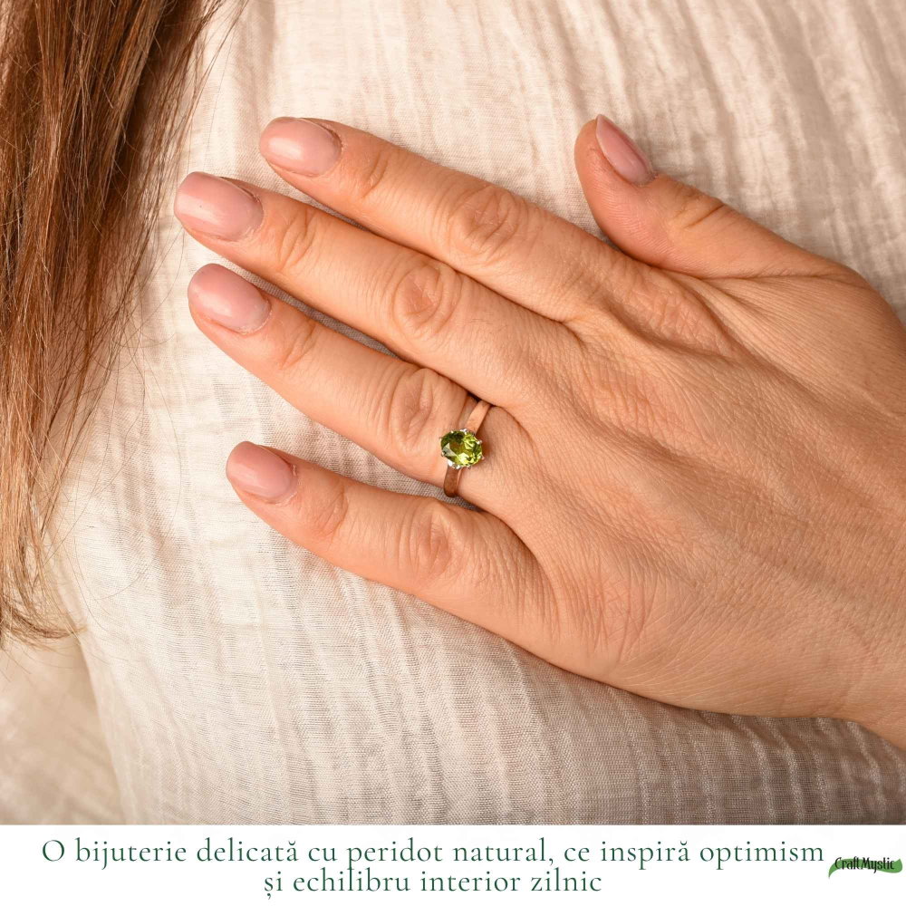 Inel Argint 925 cu Peridot Fatetat Oval – Echilibru si Energie Pozitiva [2]