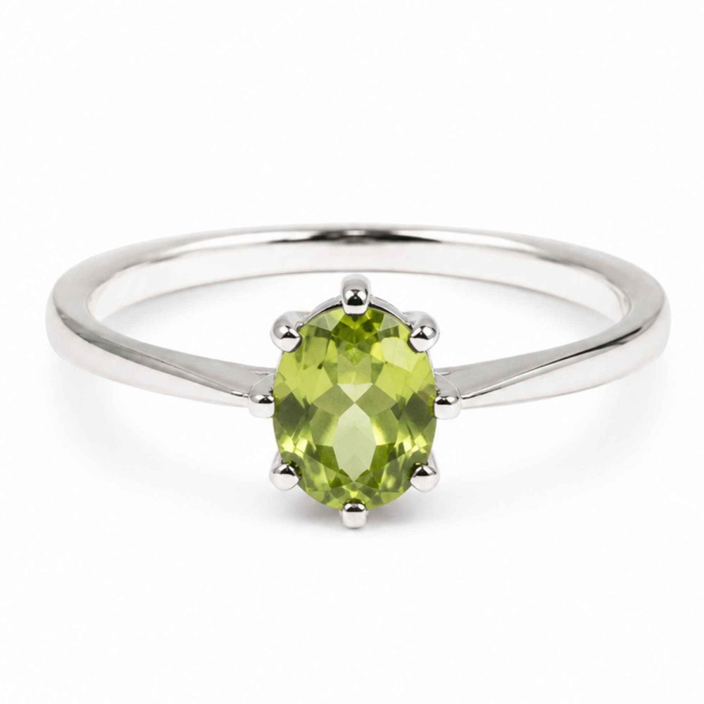 Inel Argint 925 cu Peridot Fatetat Oval – Echilibru si Energie Pozitiva [1]