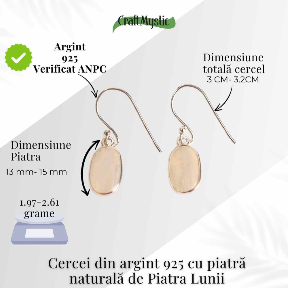 Cercei Argint 925 cu Piatra Lunii Ovala – Echilibru si Feminitate [4]