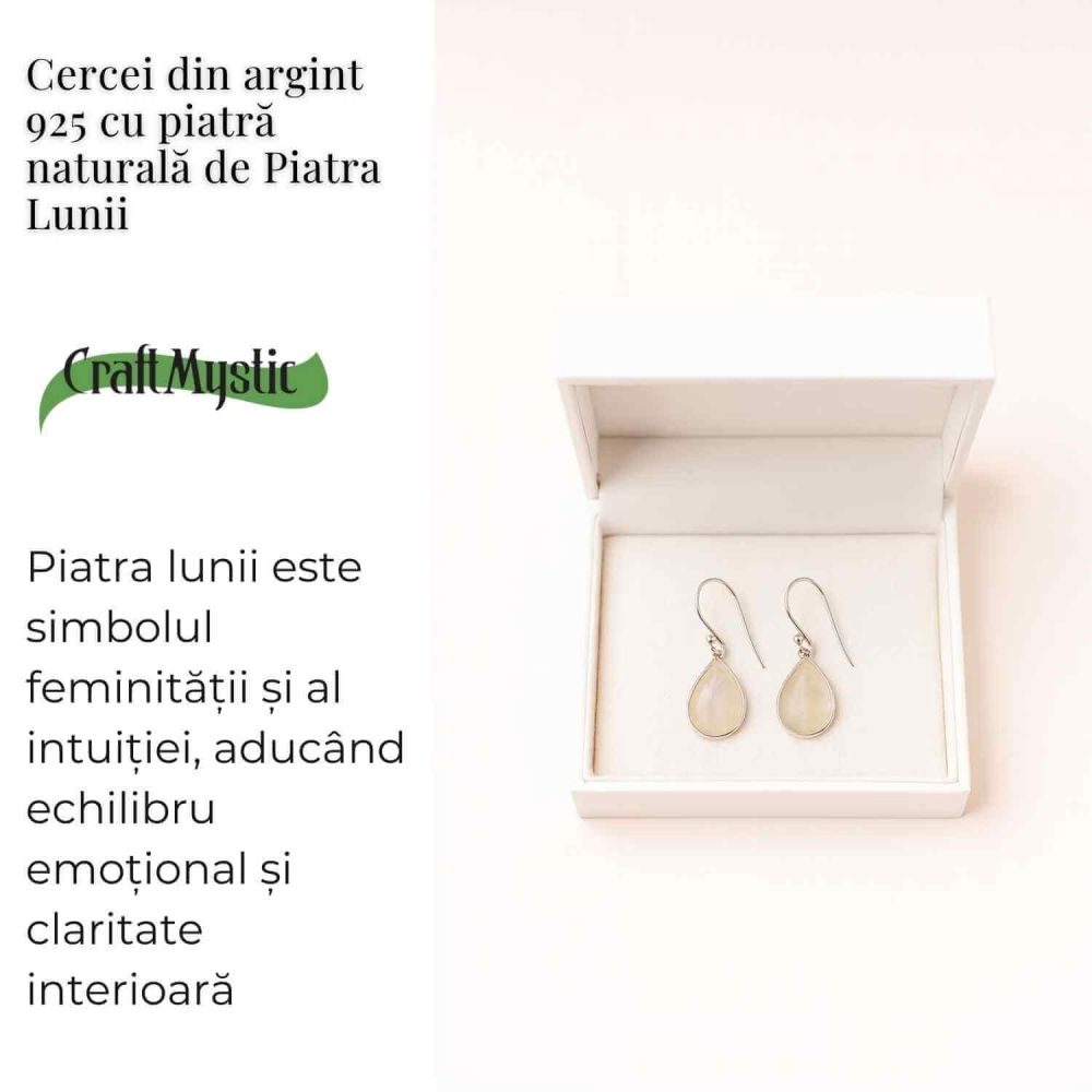Cercei Argint 925 cu Piatra Lunii Lacrima – Purificare si Intuitie [3]