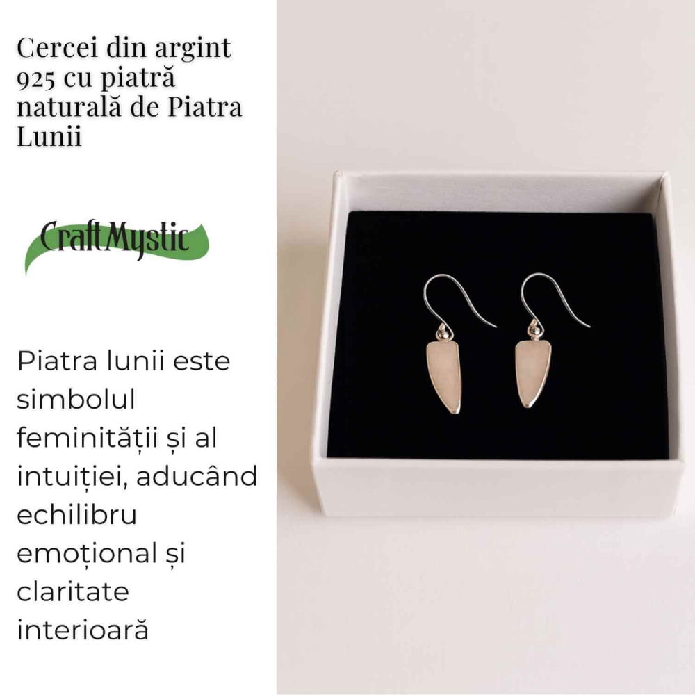 Cercei Argint 925 cu Piatra Lunii Lama – Curaj si Protectie [3]