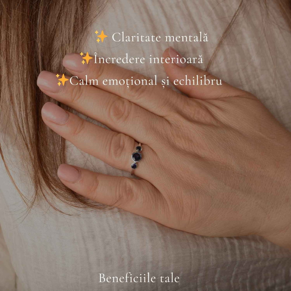 Inel Argint 925 cu Safir Fatetat Rotund – Claritate si Eleganta Feminina [3]