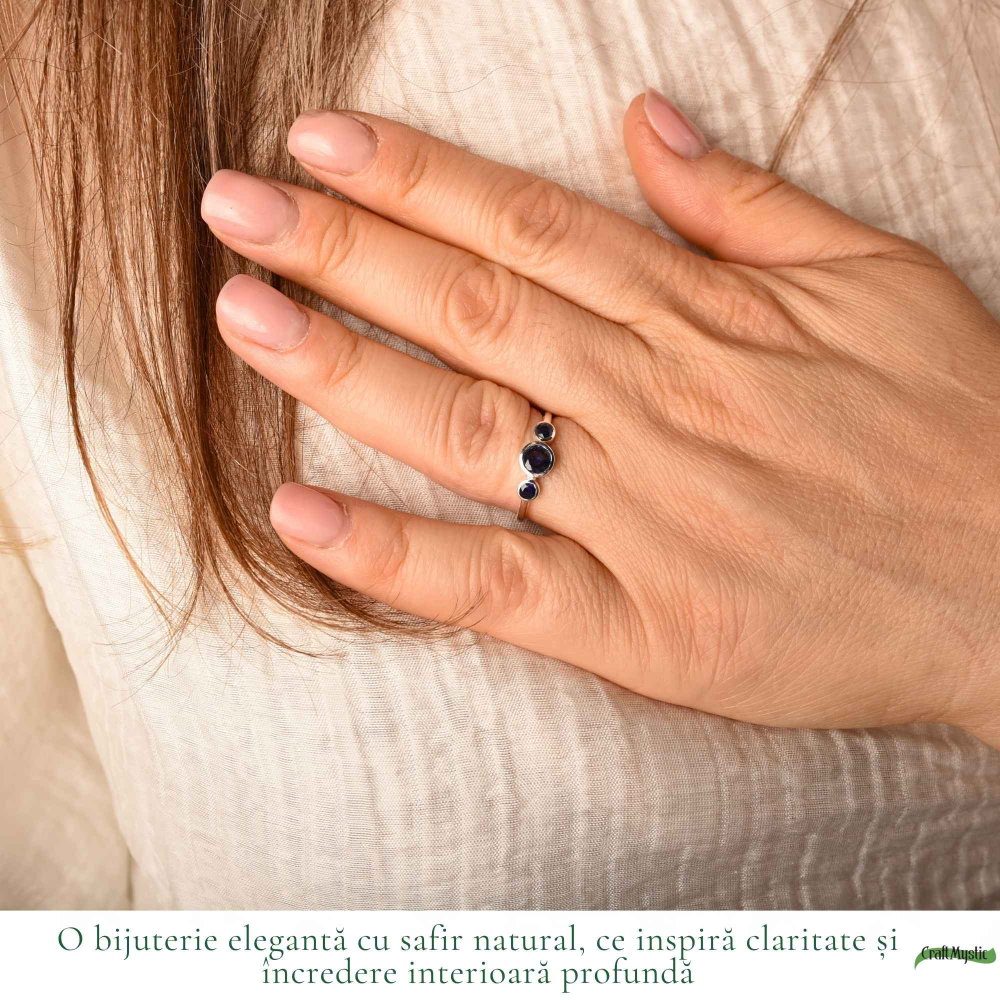 Inel Argint 925 cu Safir Fatetat Rotund – Claritate si Eleganta Feminina [2]