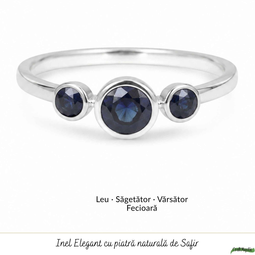 Inel Argint 925 cu Safir Fatetat Rotund – Claritate si Eleganta Feminina [5]