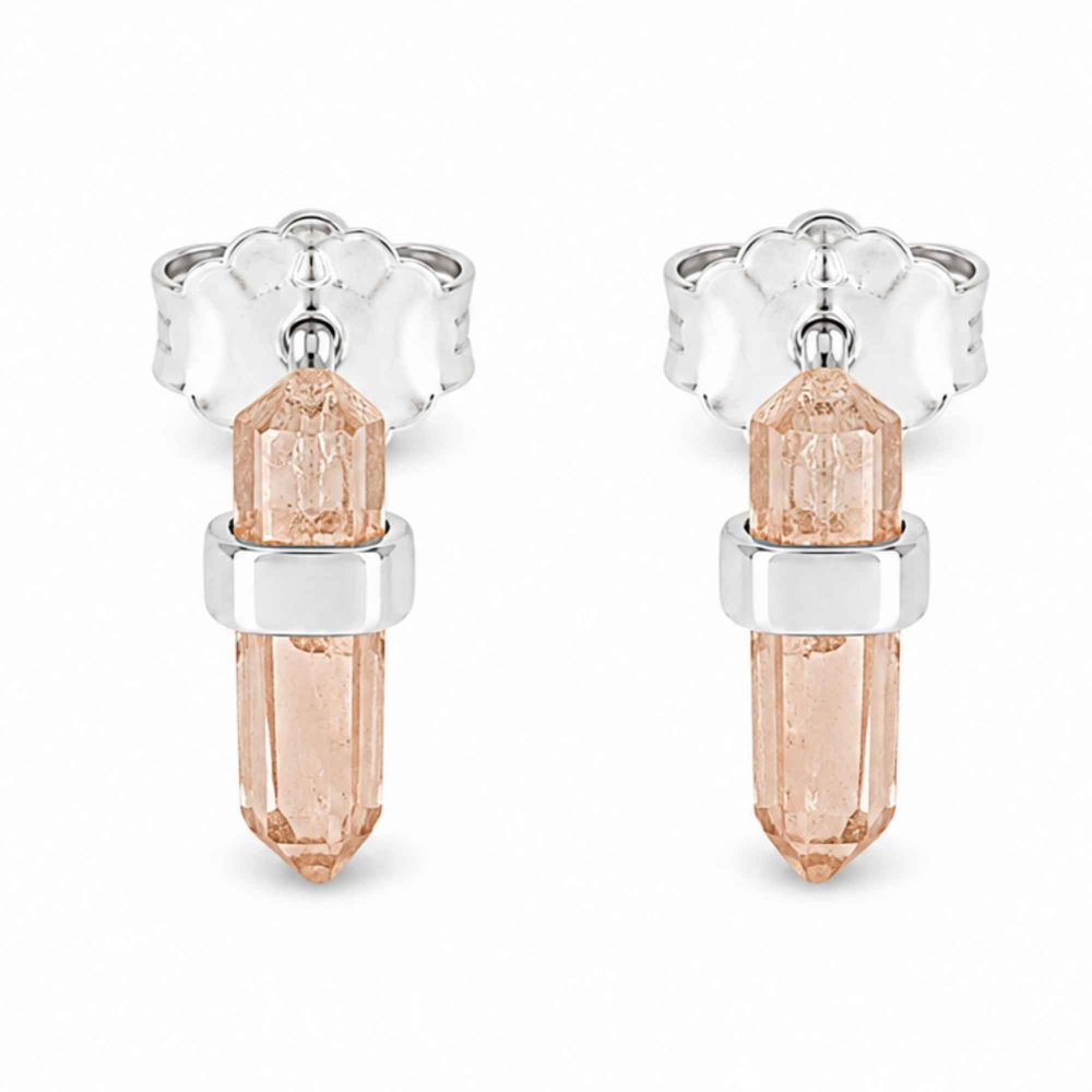 Cercei Argint 925 cu Topaz Imperial Brut – Delicatete Luminoasa si Eleganta Naturala [1]