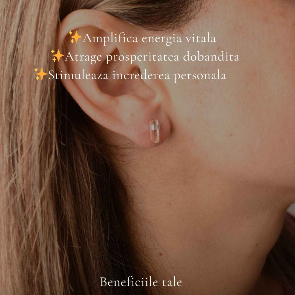 Cercei Argint 925 cu Topaz Imperial Brut – Delicatete Luminoasa si Eleganta Naturala [3]