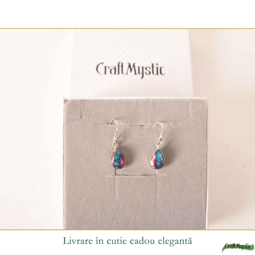 Cercei argint 925 cu turcoaz Spinny Oyster lacrima – protectie si echilibru [6]