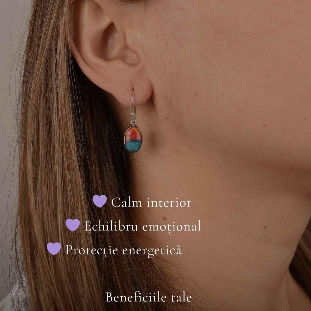 Cercei argint 925 cu turcoaz Spinny Oyster oval – echilibru si energie pozitiva [3]
