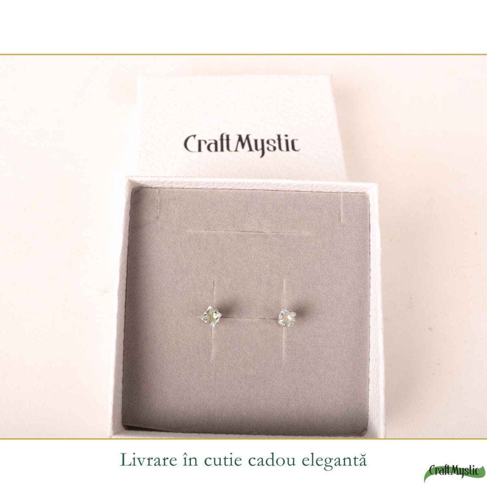 Cercei argint 925 pătrați cu topaz albastru – claritate si echilibru interior [6]