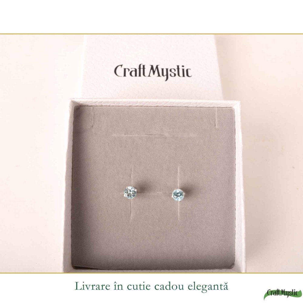 Cercei argint 925 rotunzi cu topaz albastru – calm si claritate zilnica [6]