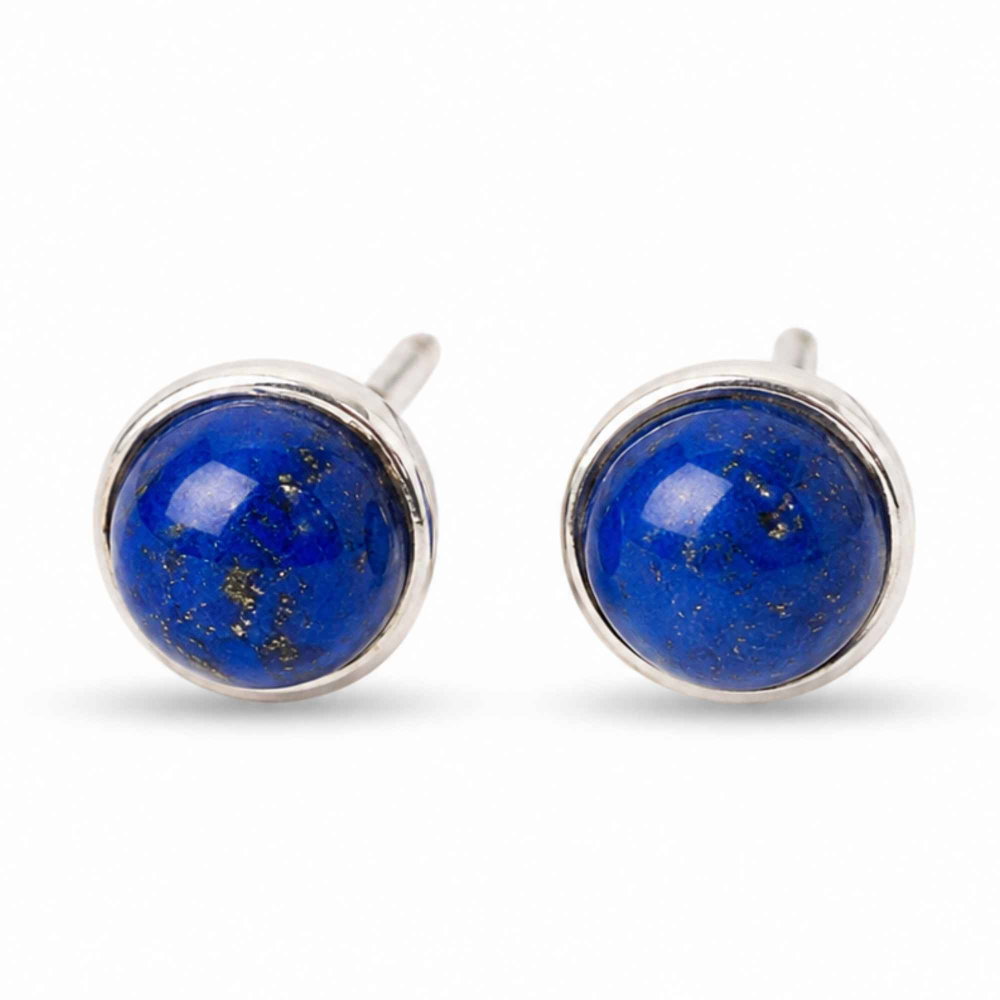 Cercei Argint 925 cu Lapis Lazuli Rotund – Claritate si Eleganta Feminina [1]
