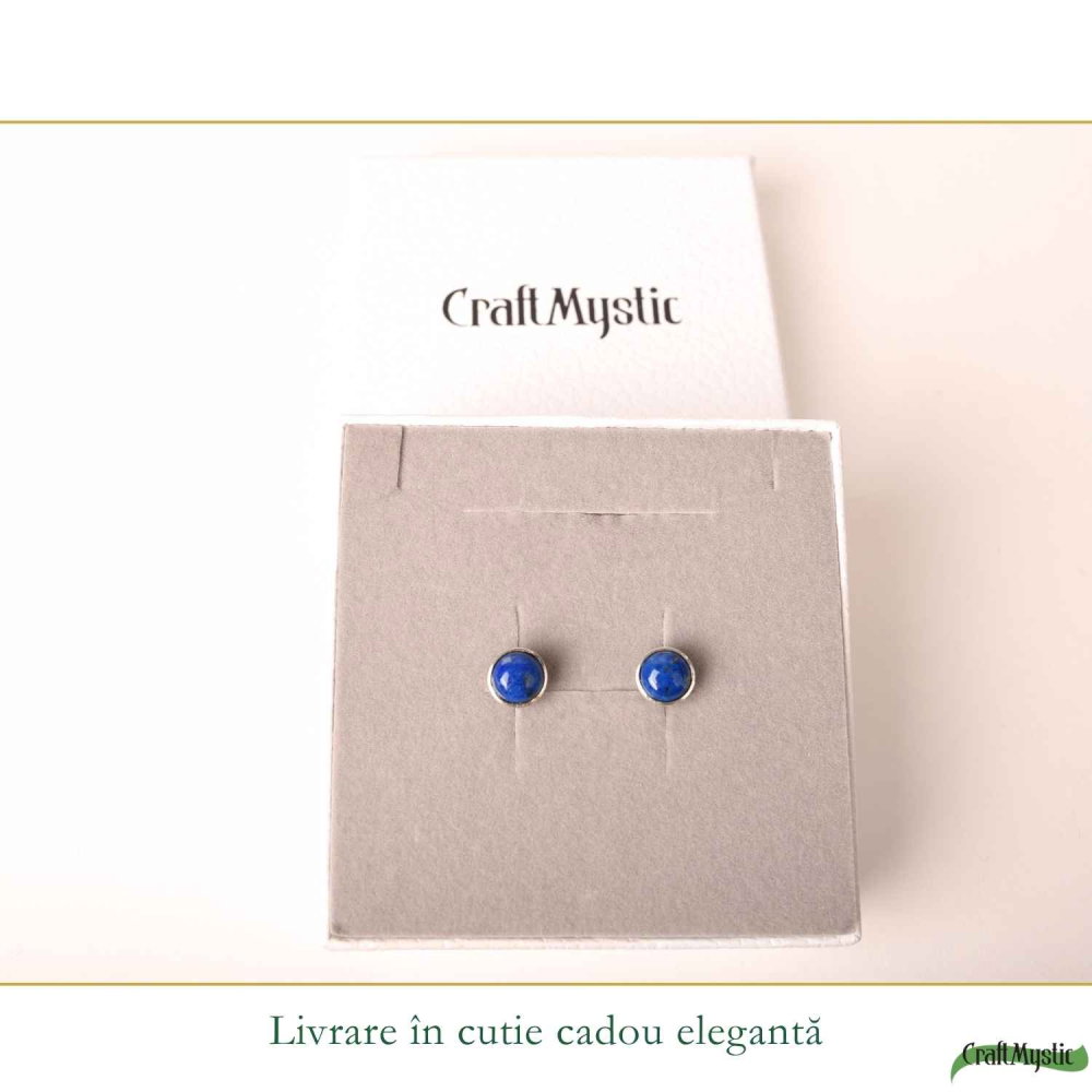 Cercei Argint 925 cu Lapis Lazuli Rotund – Claritate si Eleganta Feminina [6]