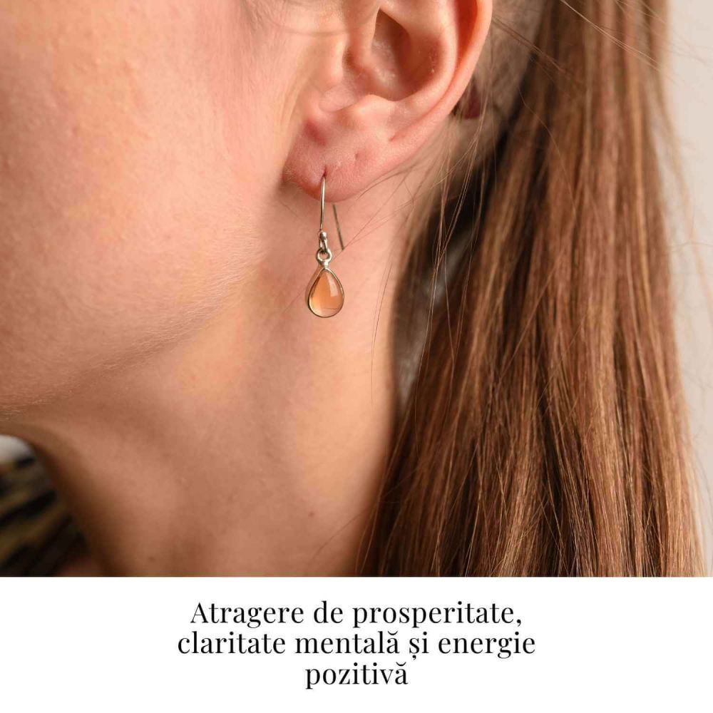 Cercei Argint 925 cu Citrin Natural forma de lacrima- Energie și Prosperitate [2]