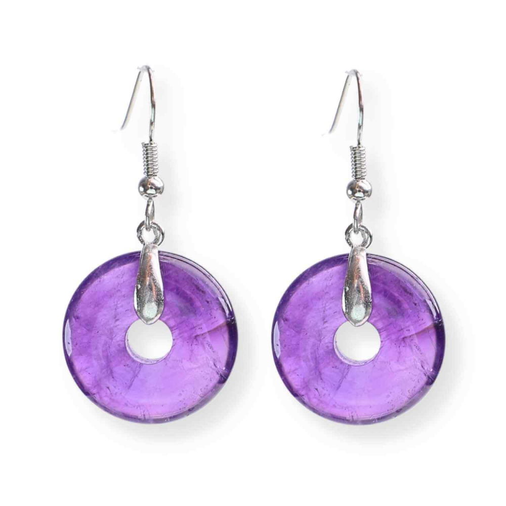 Cercei Argintii Ametist Forma Pi - Calm si Claritate Mentala [1]