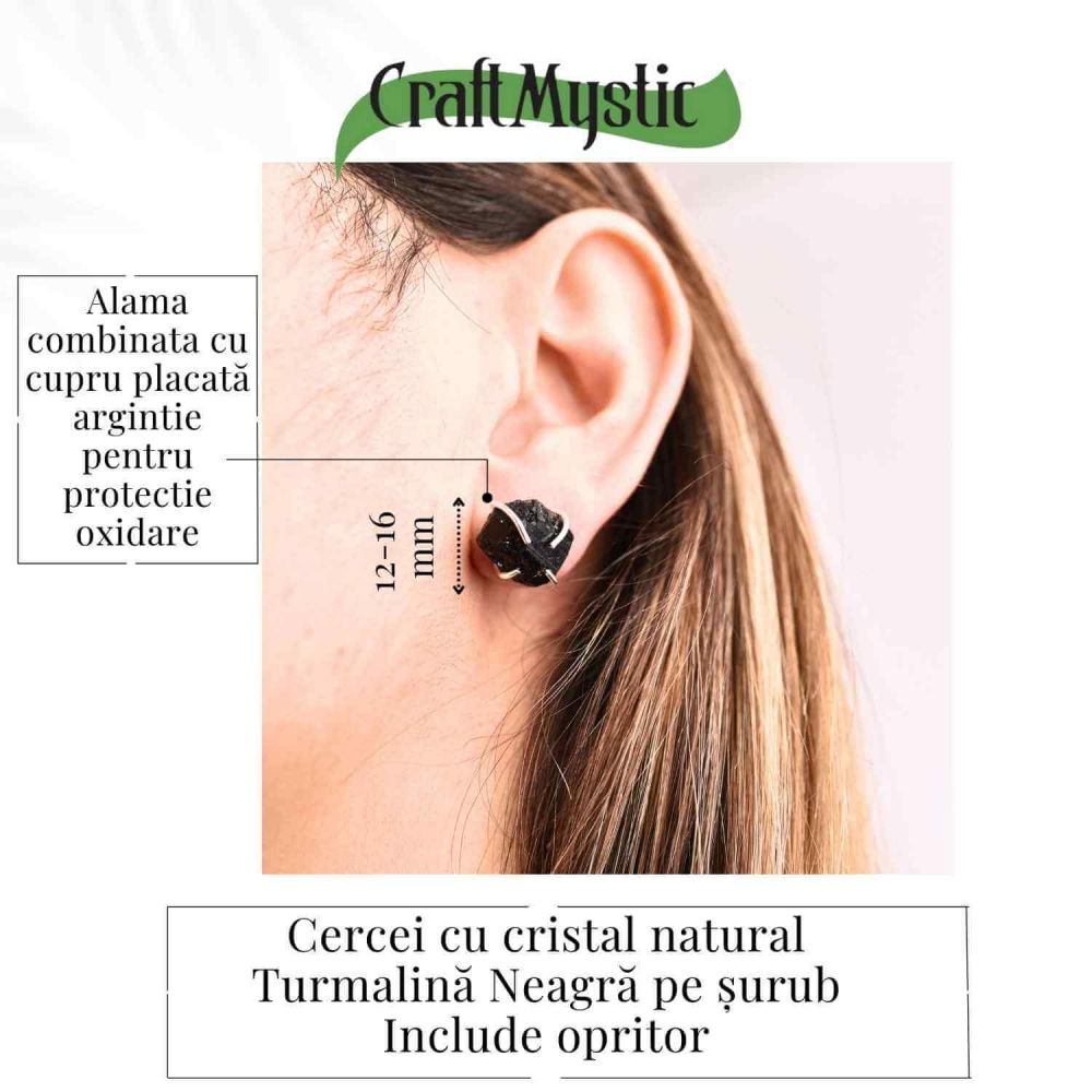 Cercei cu Turmalina Neagra Bruta – Protectie si Stabilitate [4]