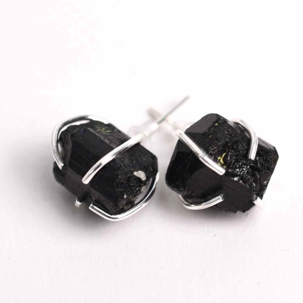 Cercei cu Turmalina Neagra Bruta – Protectie si Stabilitate [1]