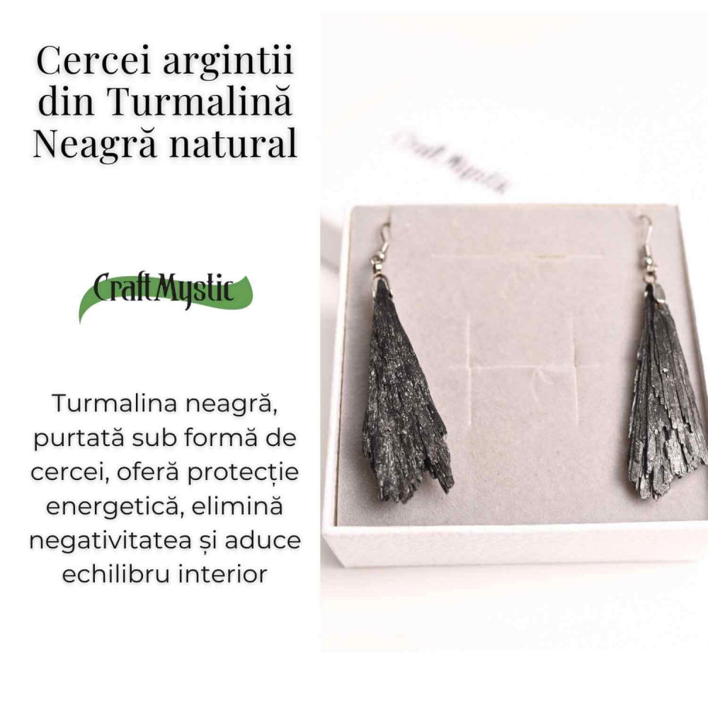 Cercei cu Turmalina Neagra model Aripa – Protectie si Eleganta Naturala [3]
