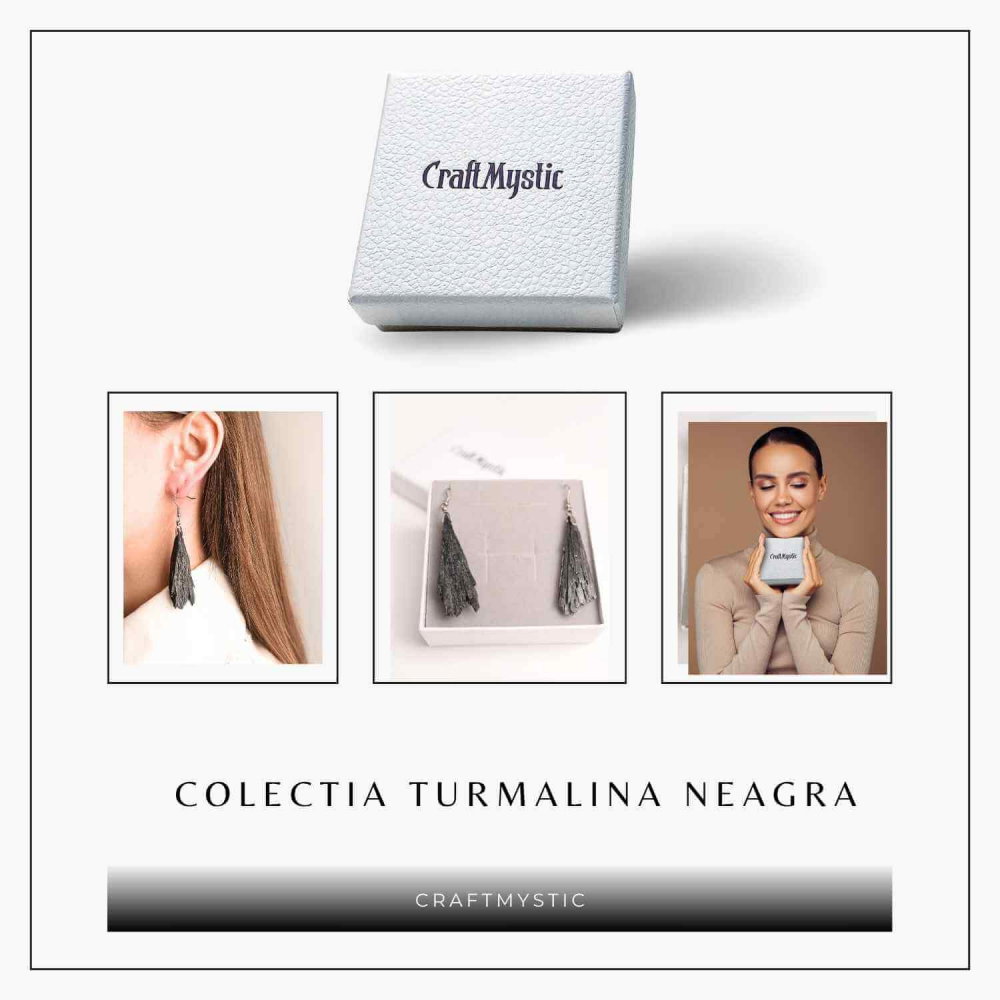 Cercei cu Turmalina Neagra model Aripa – Protectie si Eleganta Naturala [7]