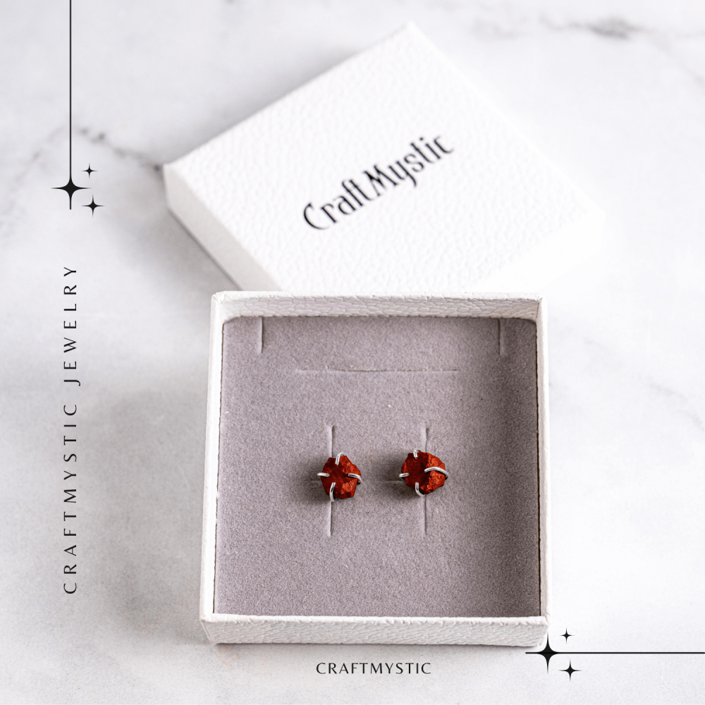 Talisman pentru impamantare si putere interioara – Cercei cu Jasp Rosu [7]