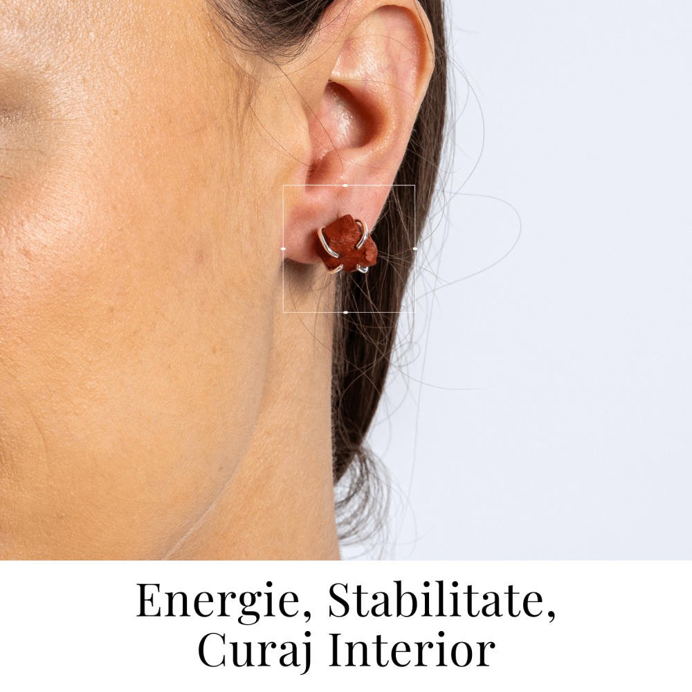 Talisman pentru impamantare si putere interioara – Cercei cu Jasp Rosu [2]