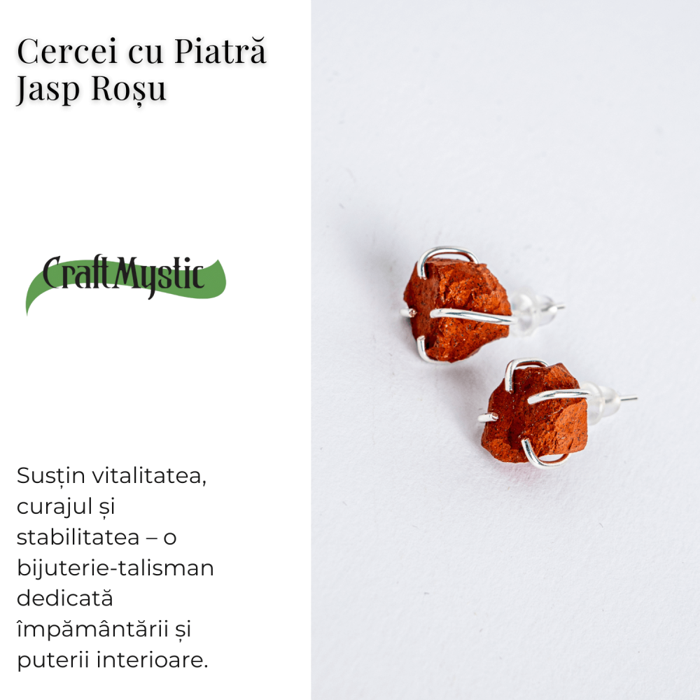 Talisman pentru impamantare si putere interioara – Cercei cu Jasp Rosu [6]