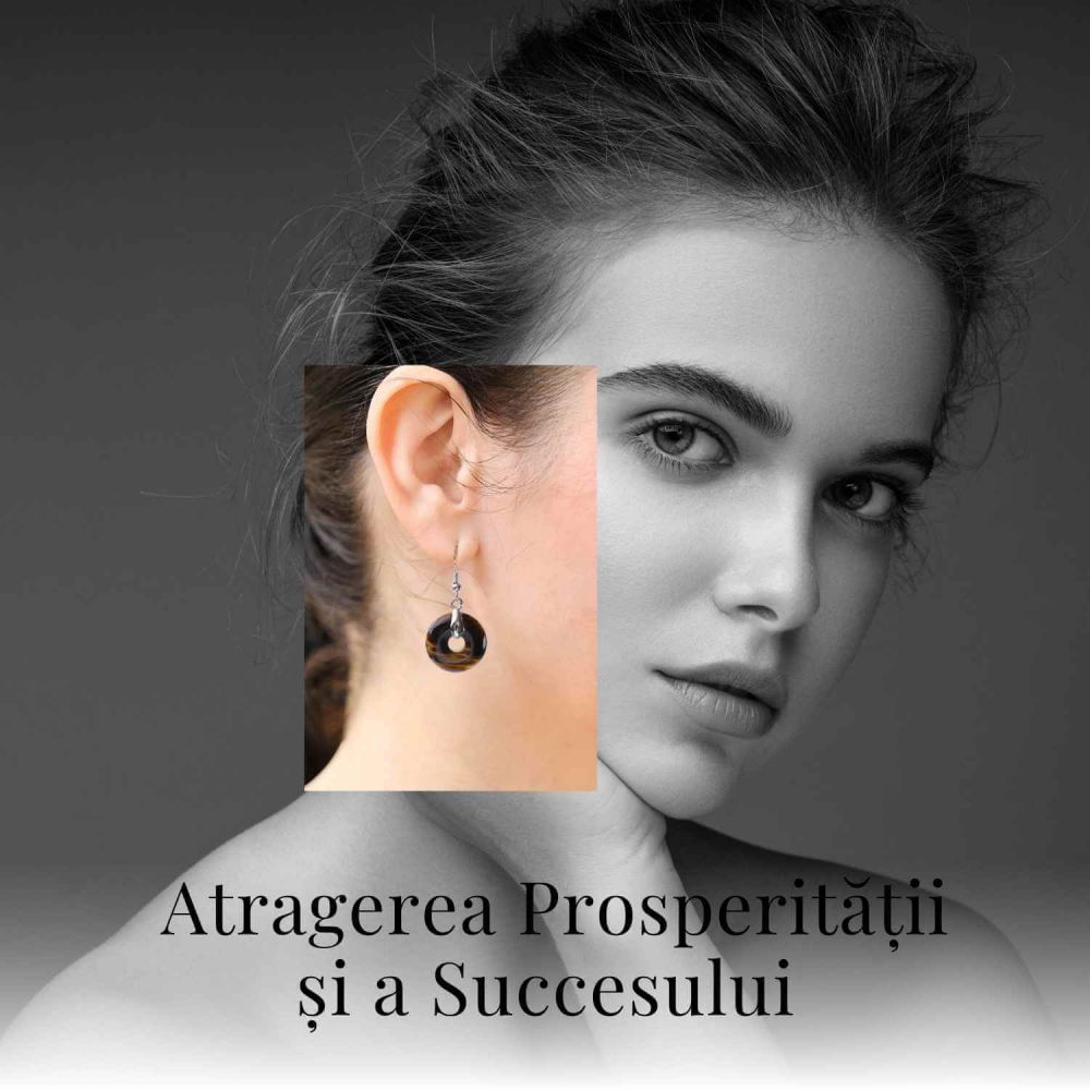 Cercei Argintii Ochi de Tigru Forma Pi - Protectie si Incredere [6]