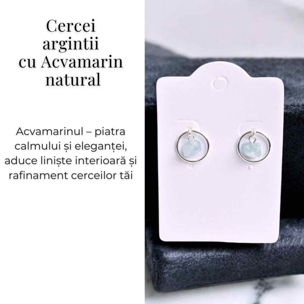 Cercei cu Acvamarin Brut – Calm si Claritate Mentala [3]