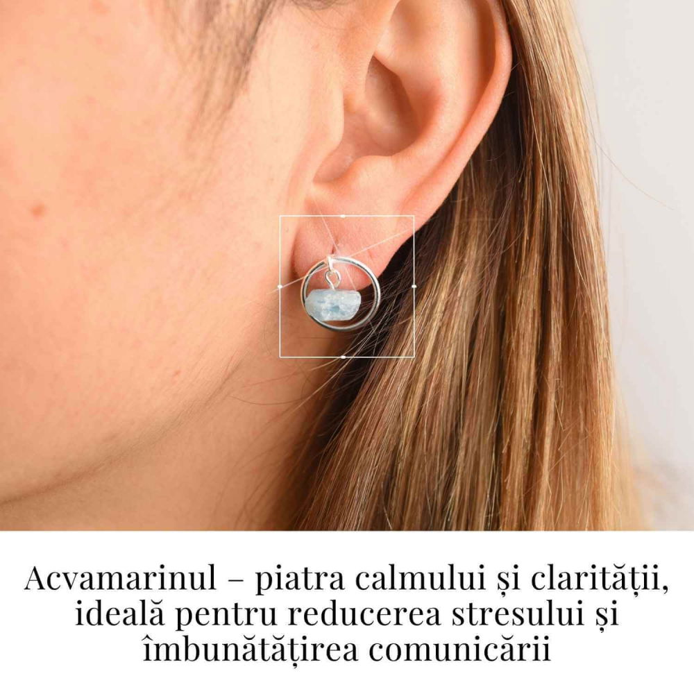 Cercei cu Acvamarin Brut – Calm si Claritate Mentala [2]