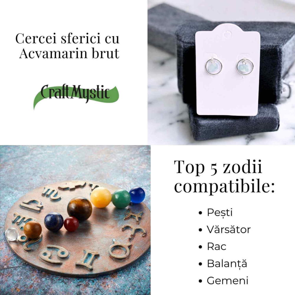 Cercei cu Acvamarin Brut – Calm si Claritate Mentala [5]