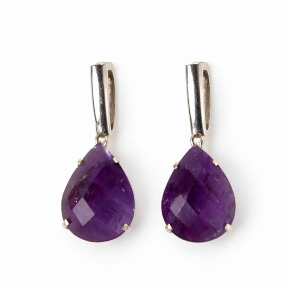 Cercei Argint 925 Lacrima cu Ametist Fațetat – Eleganta, Claritate si Liniște Interioara [1]