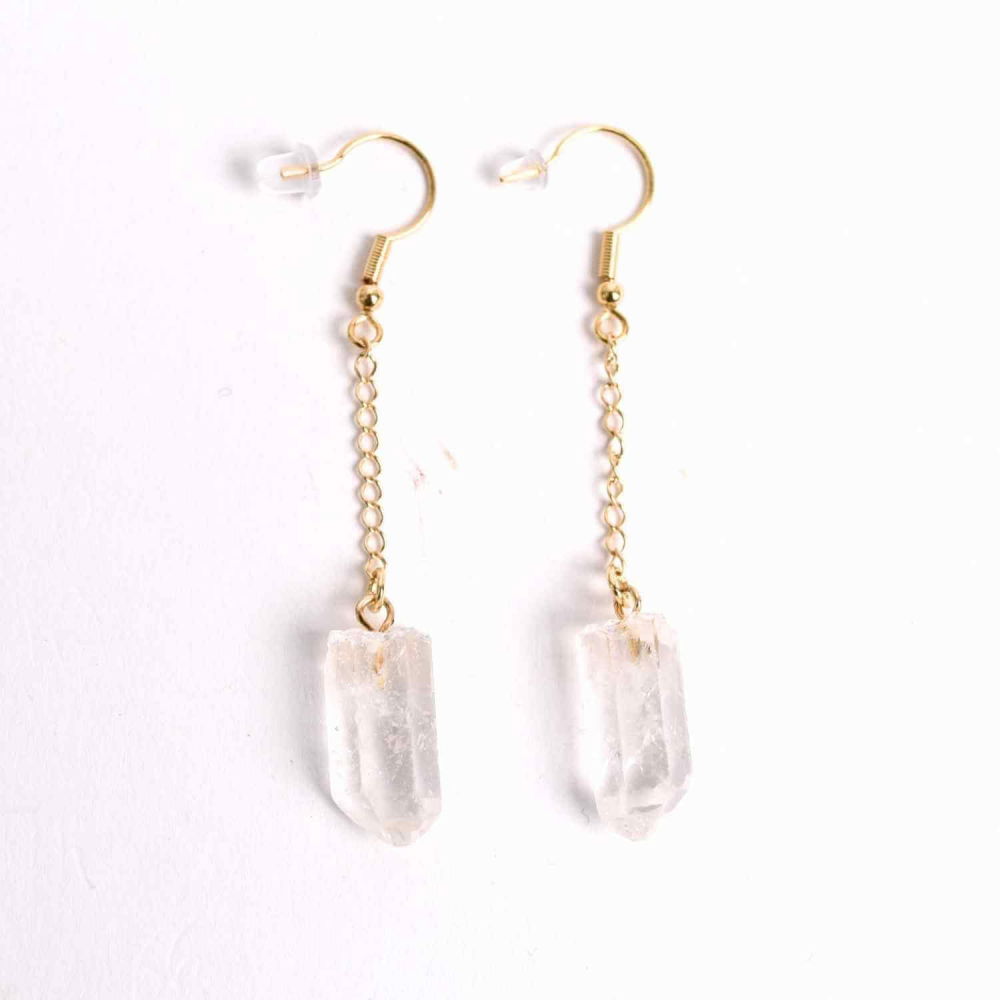 Cercei Aurii cu Lant si Cristal de Stanca, Claritate si Eleganța [1]