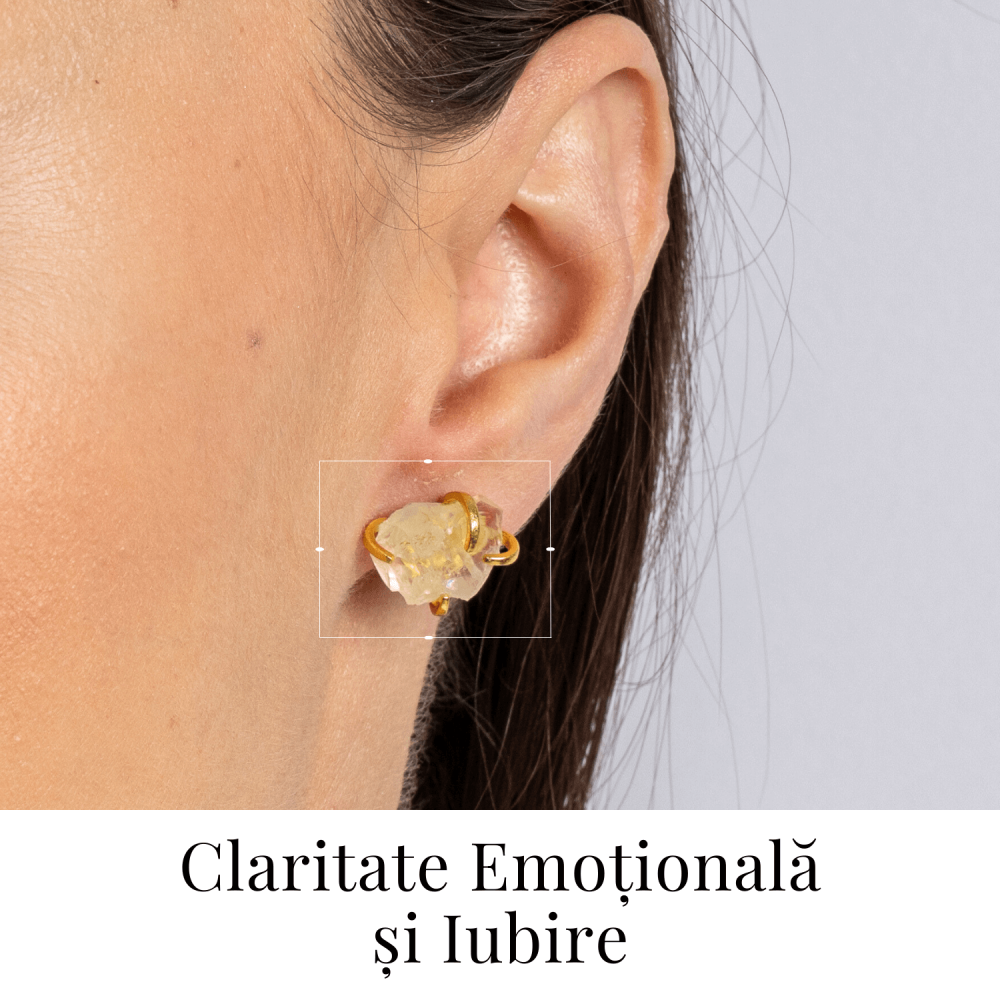 Bijuterie a Iubirii – Cercei cu Cuart Roz si Finisaj Auriu [2]