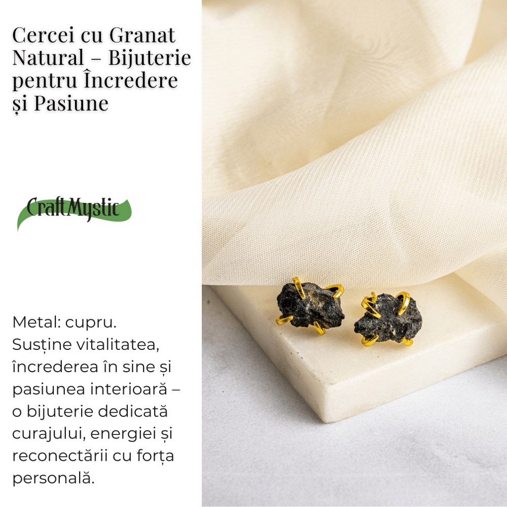 Cercei pentru Incredere si Pasiune – Cristal Granat Natura [3]