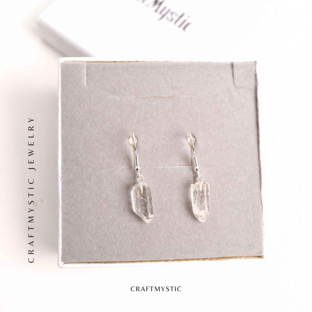 Cercei Argintii cu Cristal de Stanca, Claritate si Eleganta Naturala [6]