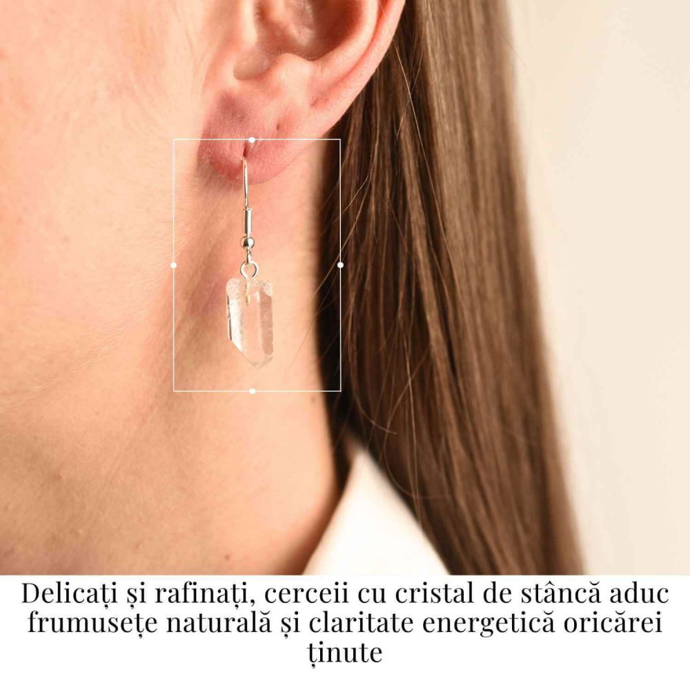 Cercei Argintii cu Cristal de Stanca, Claritate si Eleganta Naturala [2]
