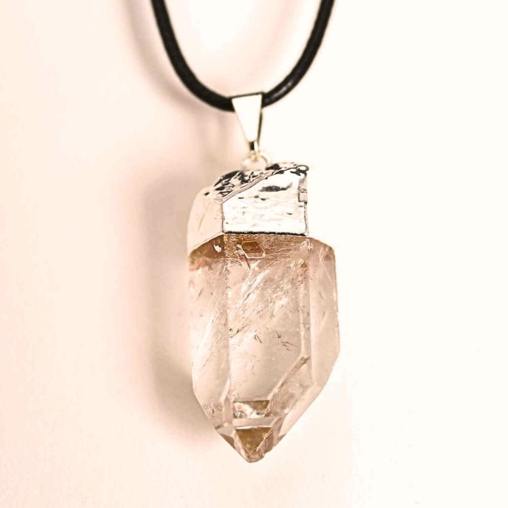 Colier cu pandantiv argintiu din cuart de stanca – Claritate si Energie Pozitiva [1]