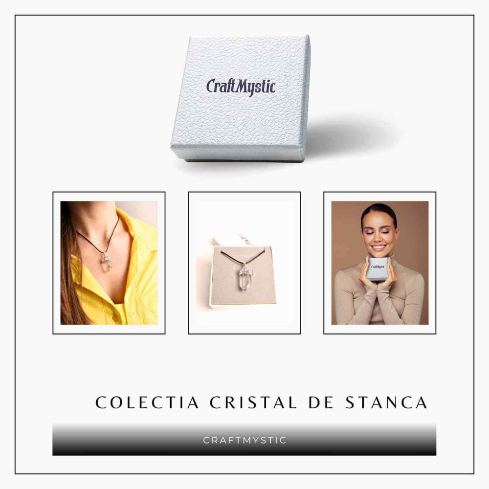 Colier cu pandantiv argintiu din cuart de stanca – Claritate si Energie Pozitiva [7]