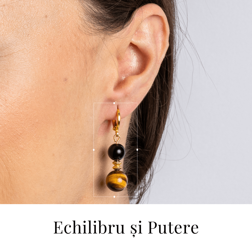 Echilibru si Putere – Cercei cu Ochi de Tigru si Obsidian [2]