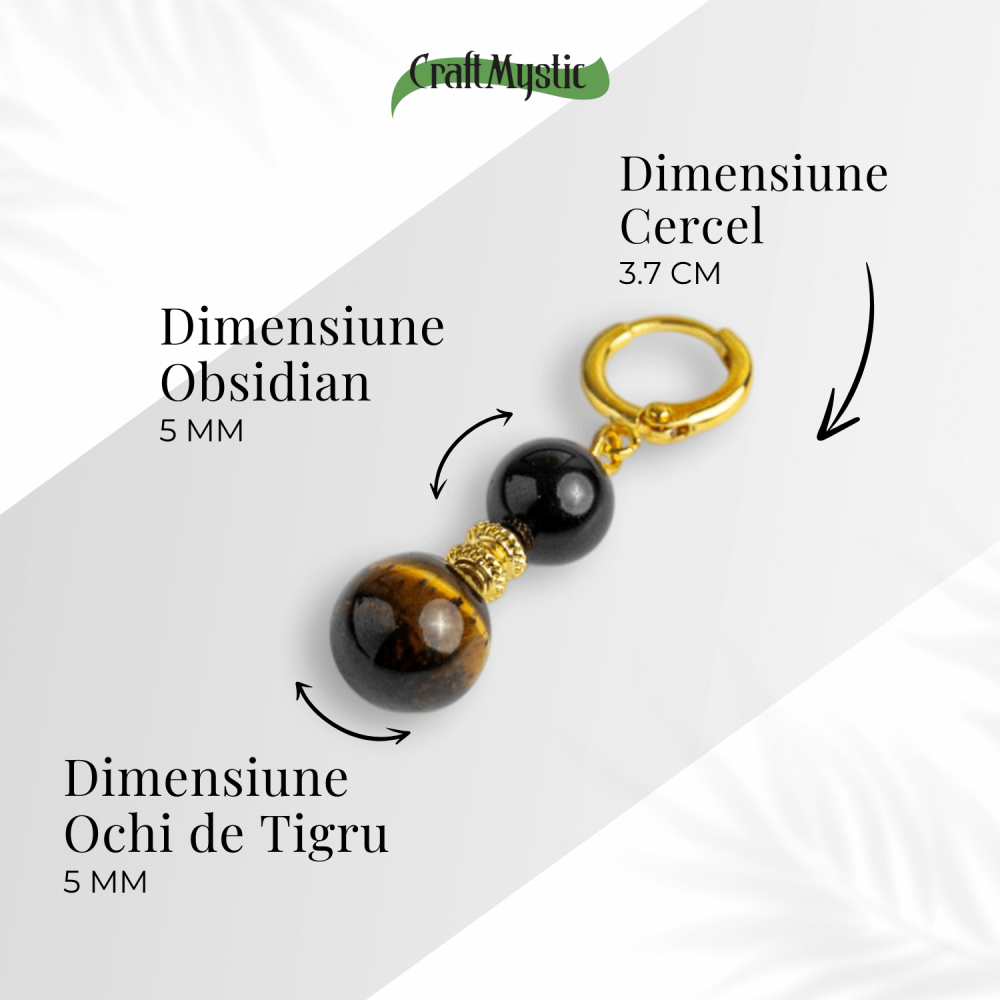 Echilibru si Putere – Cercei cu Ochi de Tigru si Obsidian [4]