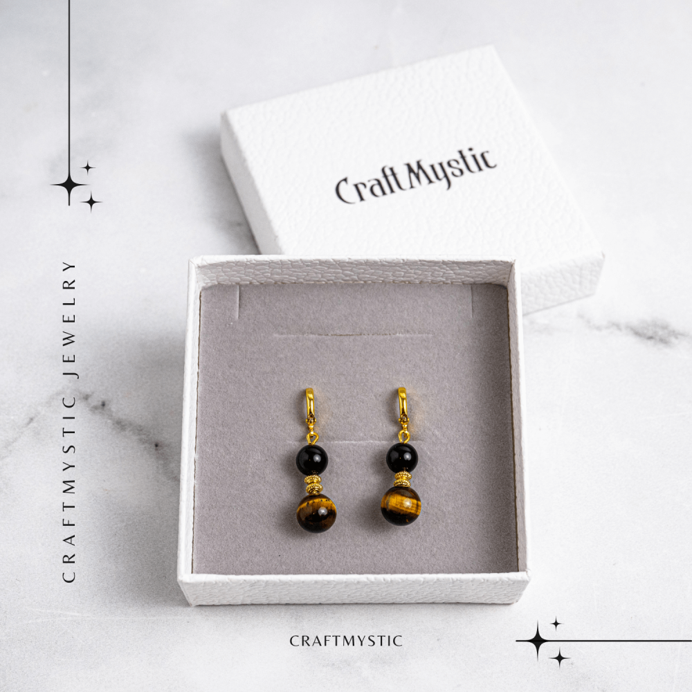 Echilibru si Putere – Cercei cu Ochi de Tigru si Obsidian [7]