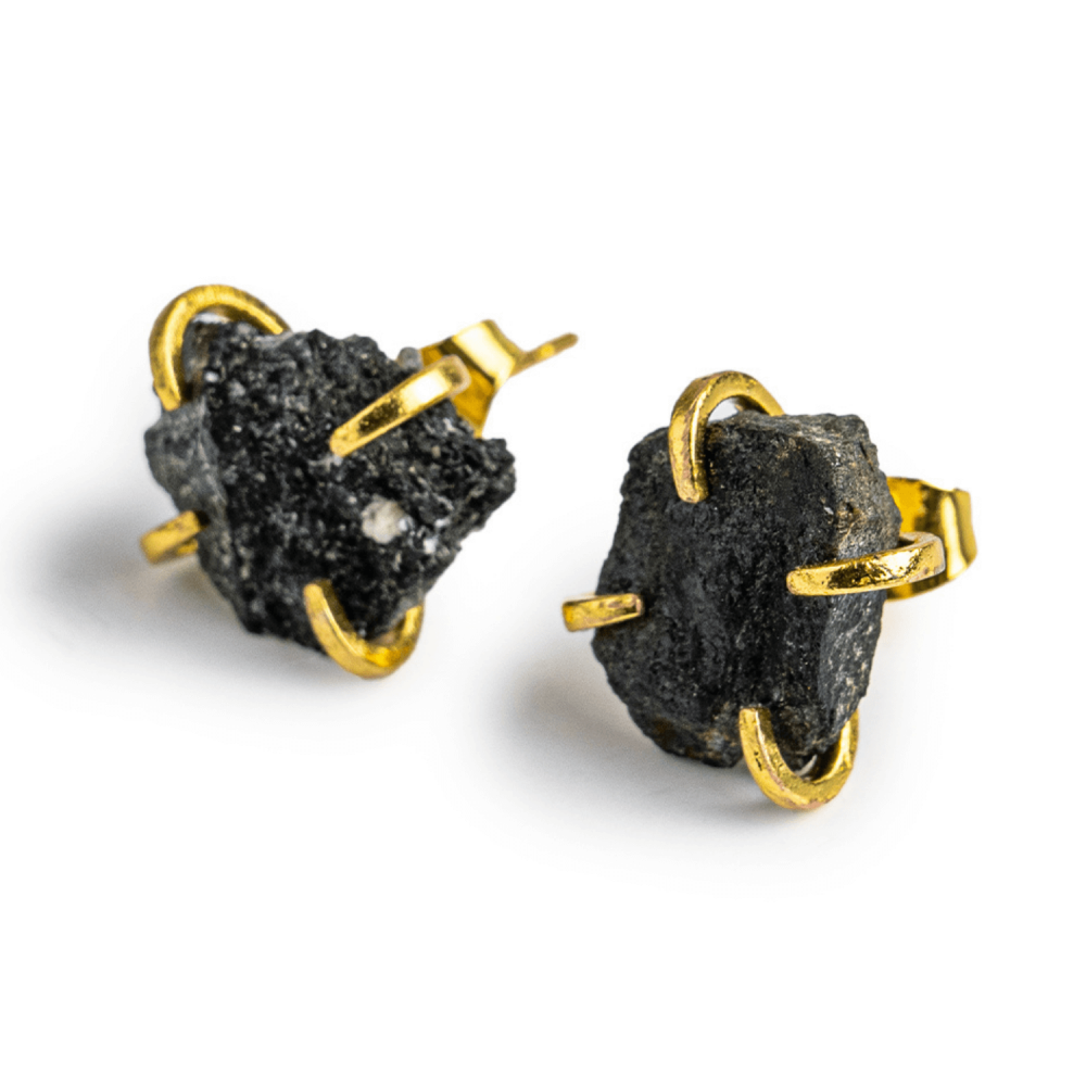 Protectie si Eleganta – Cercei cu Turmalina Neagra si Accente Aurii [1]