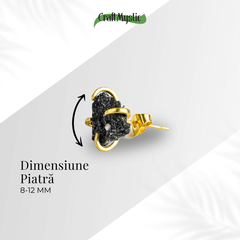 Protectie si Eleganta – Cercei cu Turmalina Neagra si Accente Aurii [4]